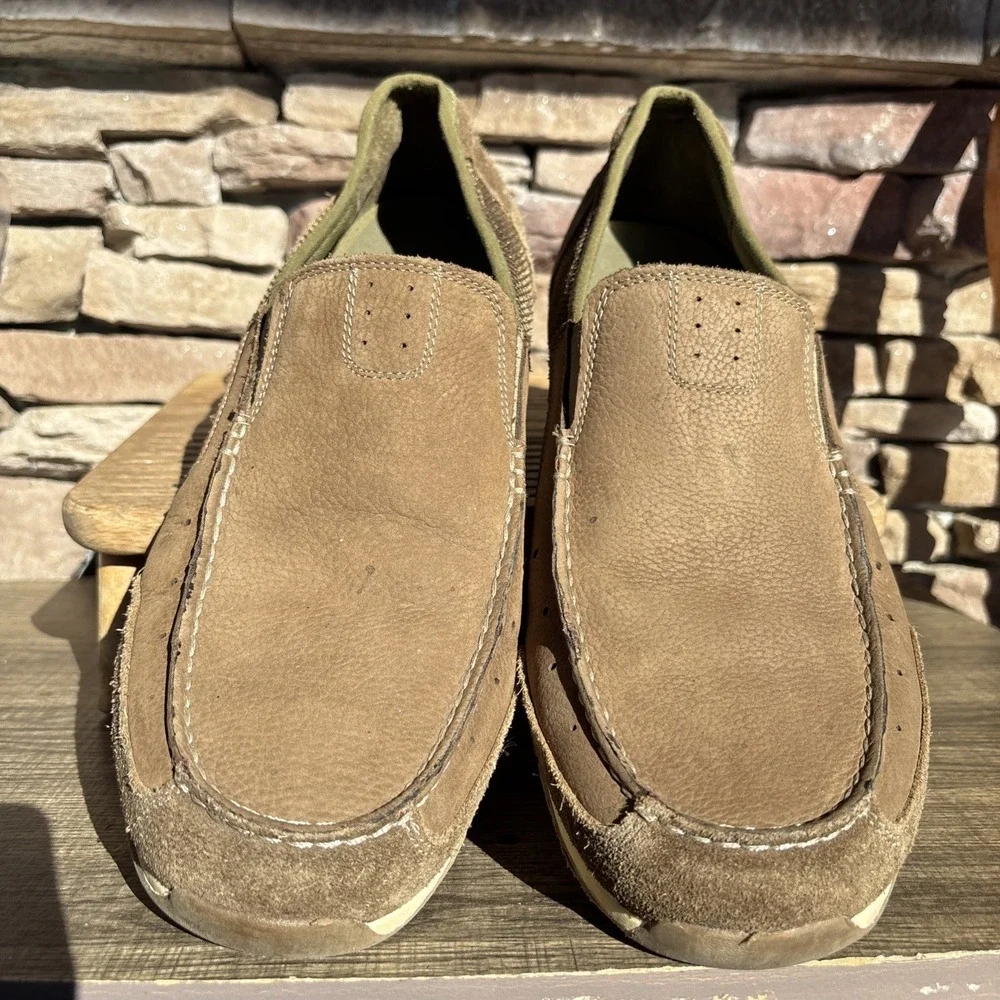 Clarks Mens Loafers 14 M Brown Suede Leather Slip On Comfort Casual Shoes - Picture 9 of 12